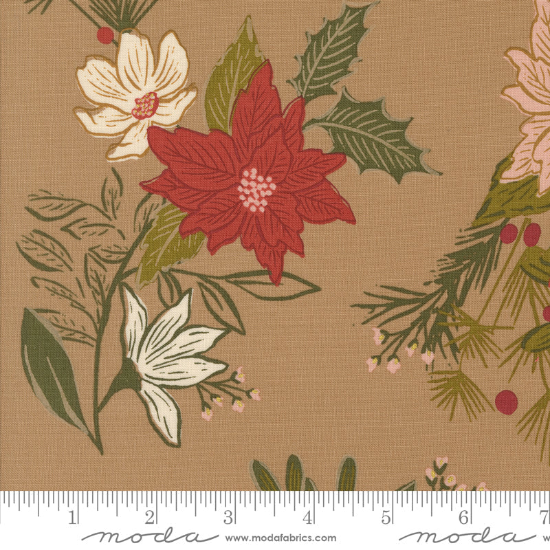 Old World Yuletide Festive Floral Mushroom by Fancy That Design House for Moda Fabrics