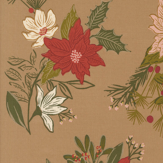 Old World Yuletide Festive Floral Mushroom by Fancy That Design House for Moda Fabrics