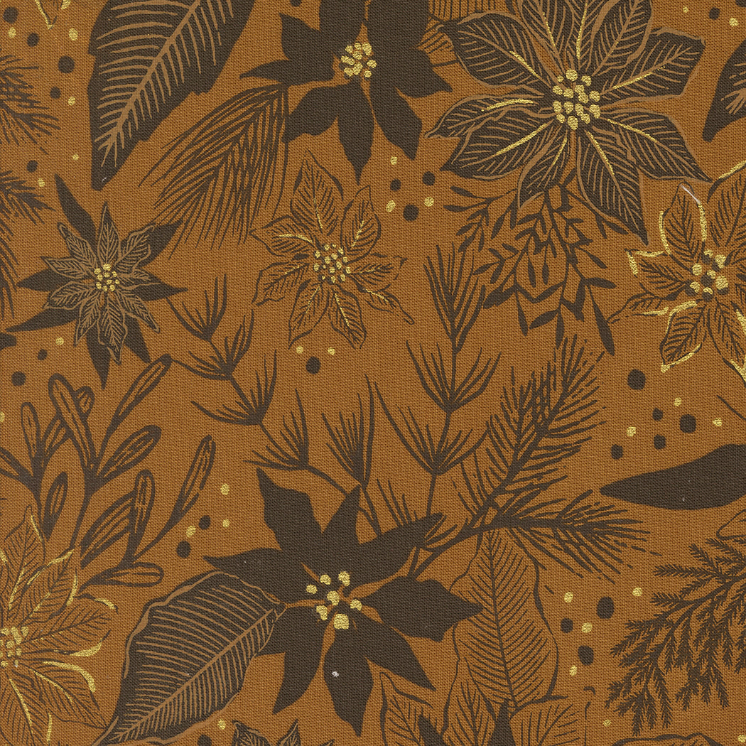 Old World Yuletide Winter Botanicals Sprigs and Berries Sienna by Fancy That Design House for Moda Fabrics