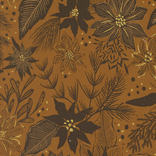 Old World Yuletide Winter Botanicals Sprigs and Berries Sienna by Fancy That Design House for Moda Fabrics
