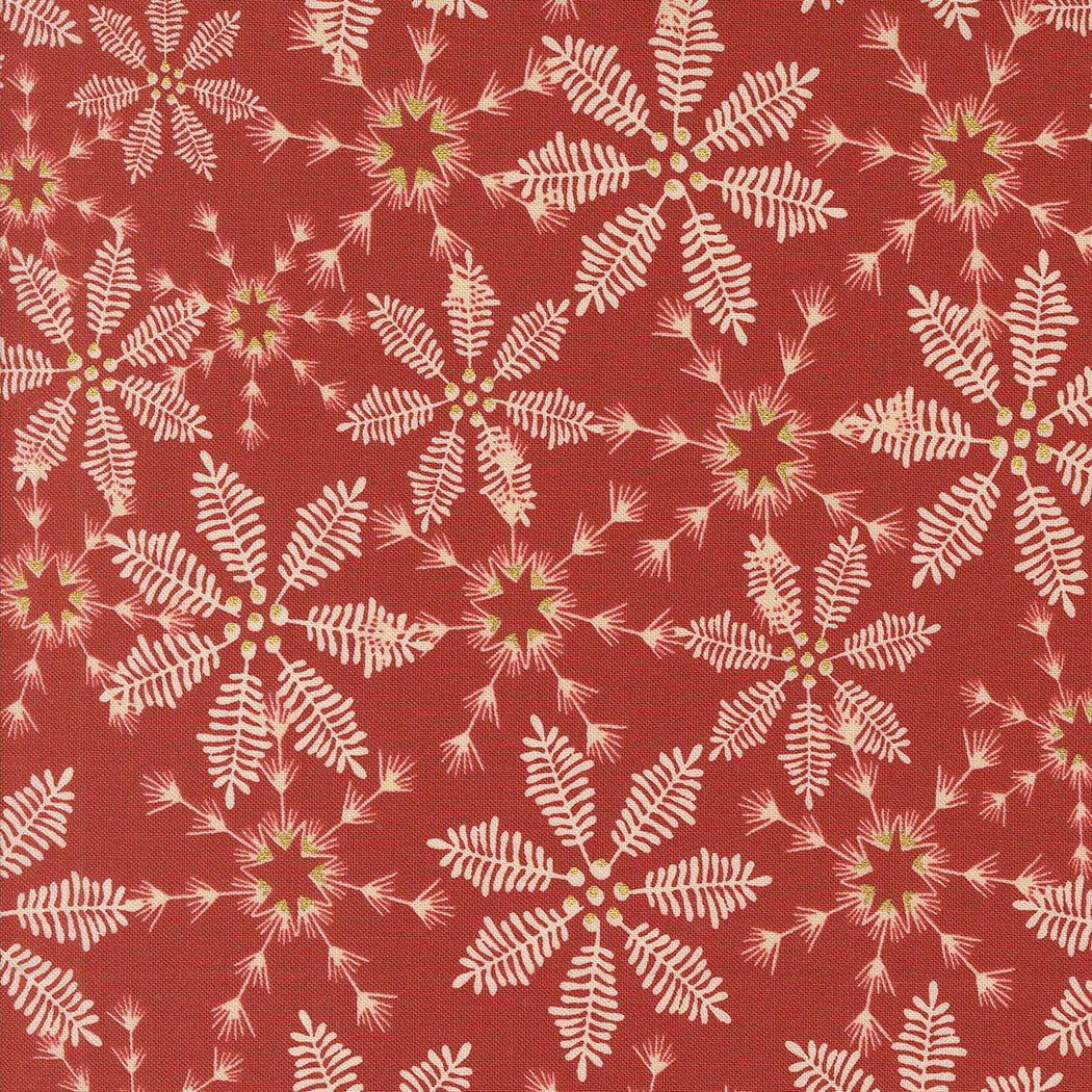 Old World Yuletide Snowy Lace Poinsettia by Fancy That Design House for Moda Fabrics