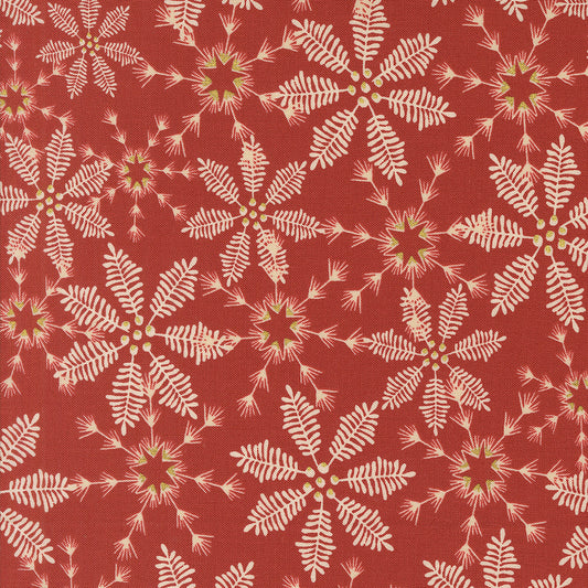 Old World Yuletide Snowy Lace Poinsettia by Fancy That Design House for Moda Fabrics
