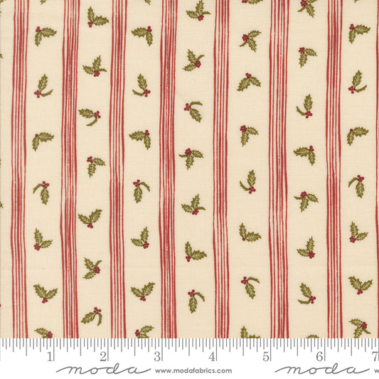 Old World Yuletide EGGSHELL STRIPES HOLLY