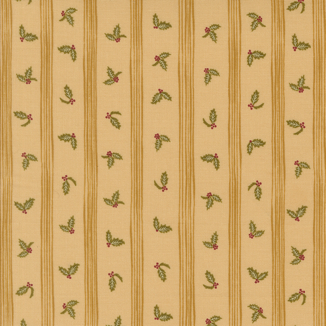 Old World Yuletide Striped Ribbons Almond by Fancy That Design House for Moda Fabrics