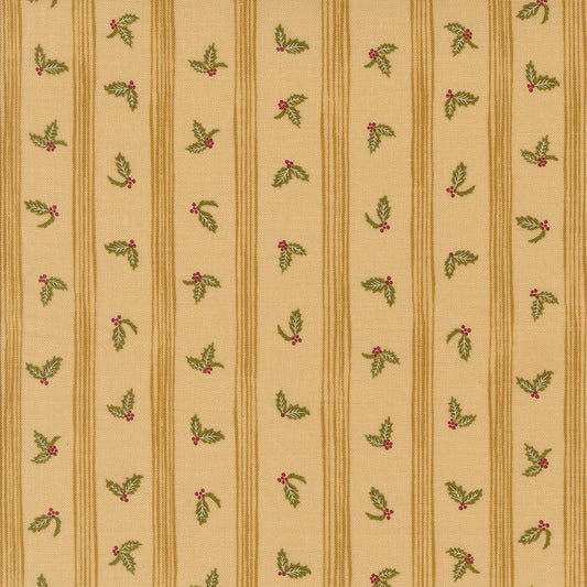 Old World Yuletide Striped Ribbons Almond by Fancy That Design House for Moda Fabrics