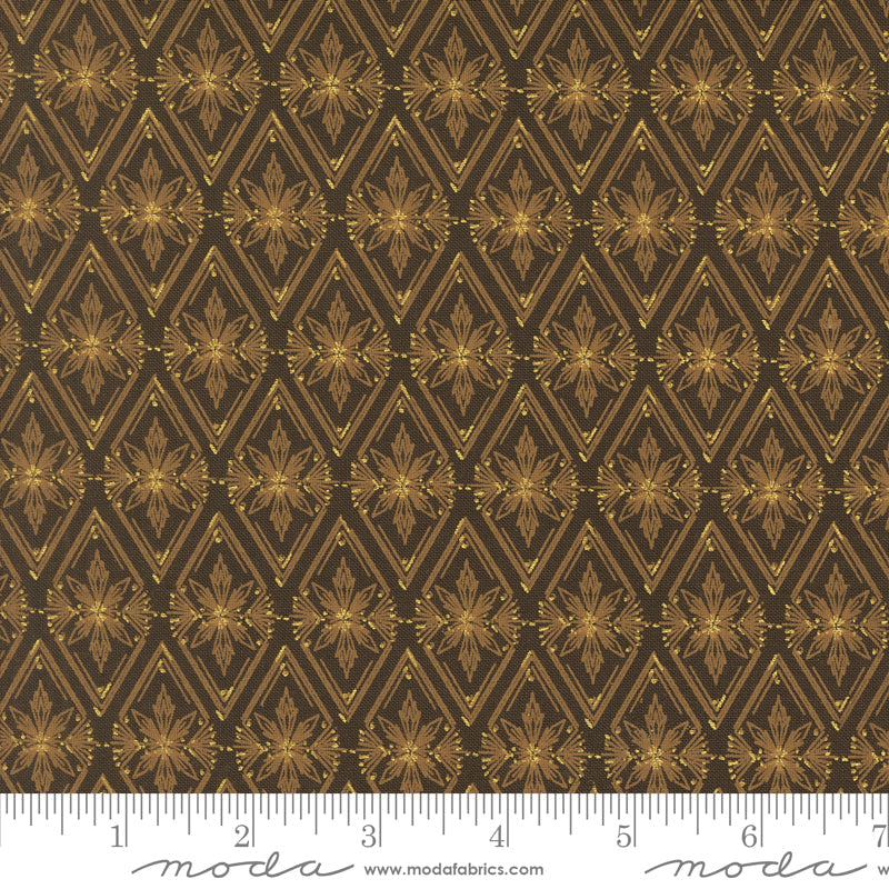 Old World Yuletide Twinkle Traditions Diamond Blenders Espresso by Fancy That Design House for Moda Fabrics