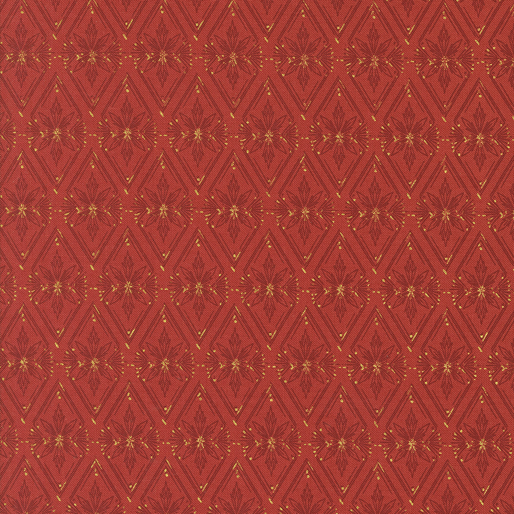 Old World Yuletide Twinkle Traditions Diamond Blenders Poinsettia by Fancy That Design House for Moda Fabrics