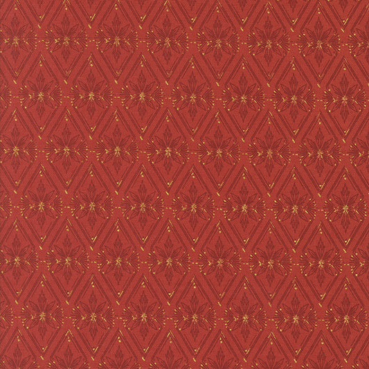 Old World Yuletide Twinkle Traditions Diamond Blenders Poinsettia by Fancy That Design House for Moda Fabrics