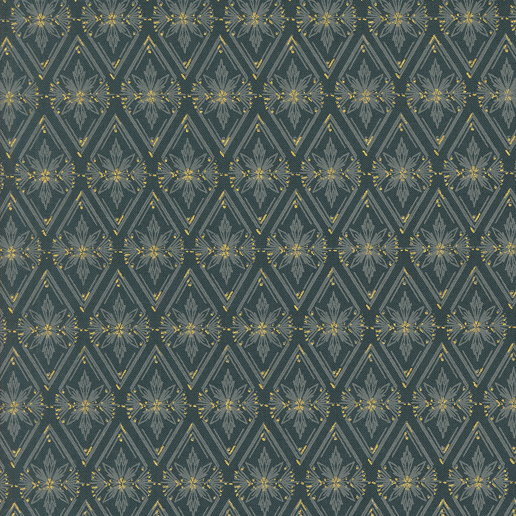Old World Yuletide Twinkle Traditions Diamond Blenders Midnight by Fancy That Design House for Moda Fabrics
