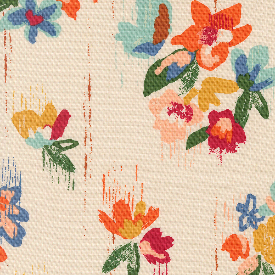 Boho Haven Brush Stroke Floral EGGSHELL by Fancy That Design House for Moda 45640-11
