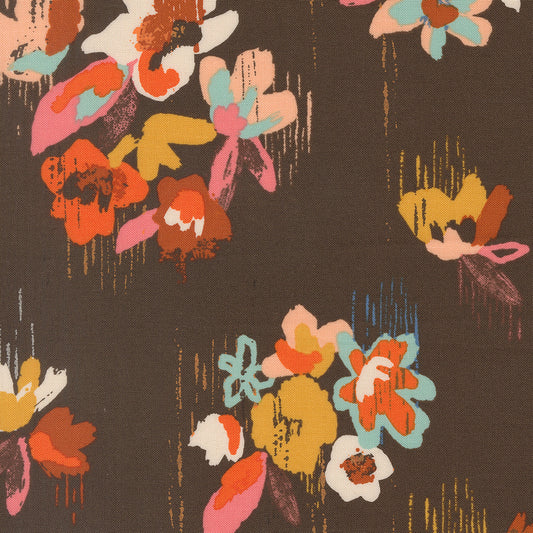 Boho Haven Brush Stroke Floral WALNUT by Fancy That Design House for Moda 45640-15