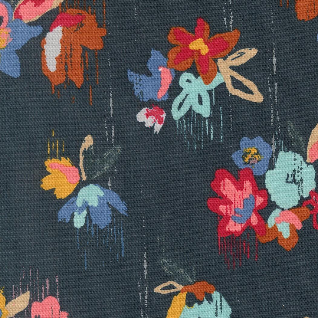 Boho Haven Brush Stroke Floral DEEP SEA by Fancy That Design House for Moda 45640-18