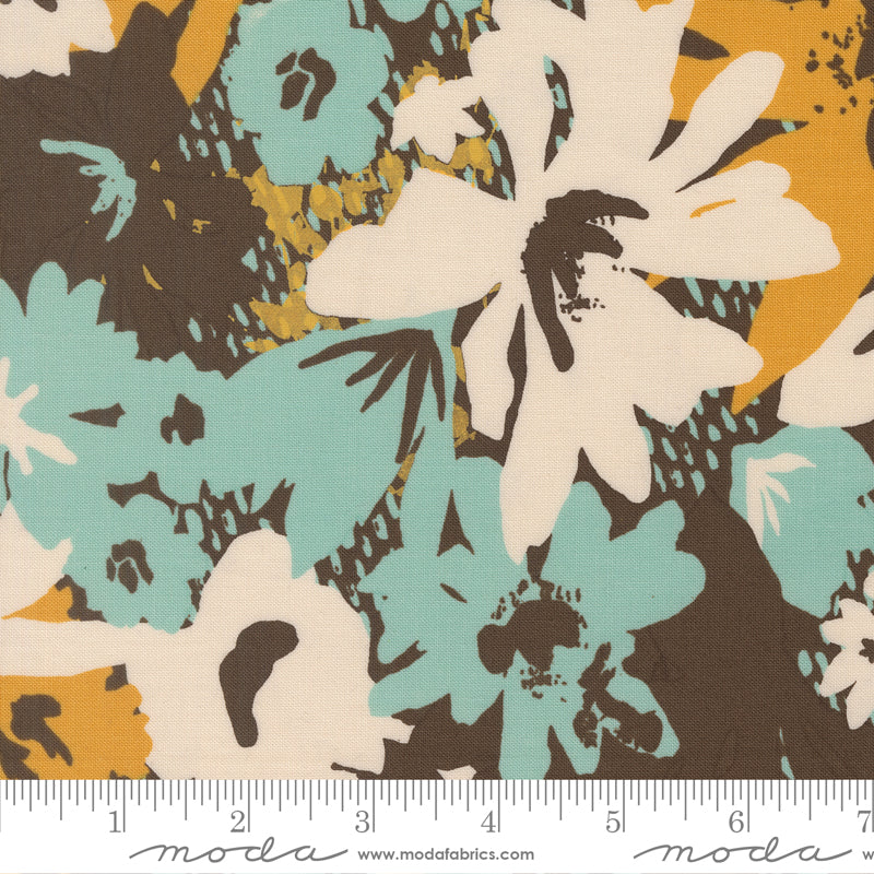 Boho Haven Floral Image Florals WALNUT by Fancy That Design House for Moda 45641-15 scale