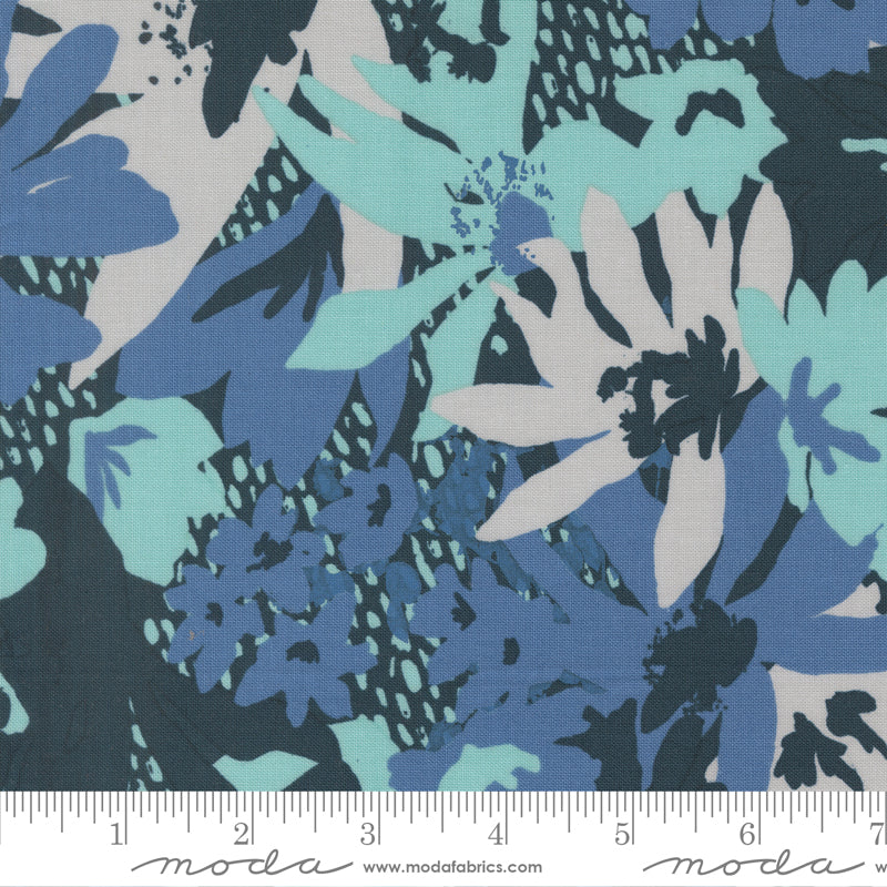 Boho Haven Floral Image Florals DEEP SEA by Fancy That Design House for Moda 45641-18 scale