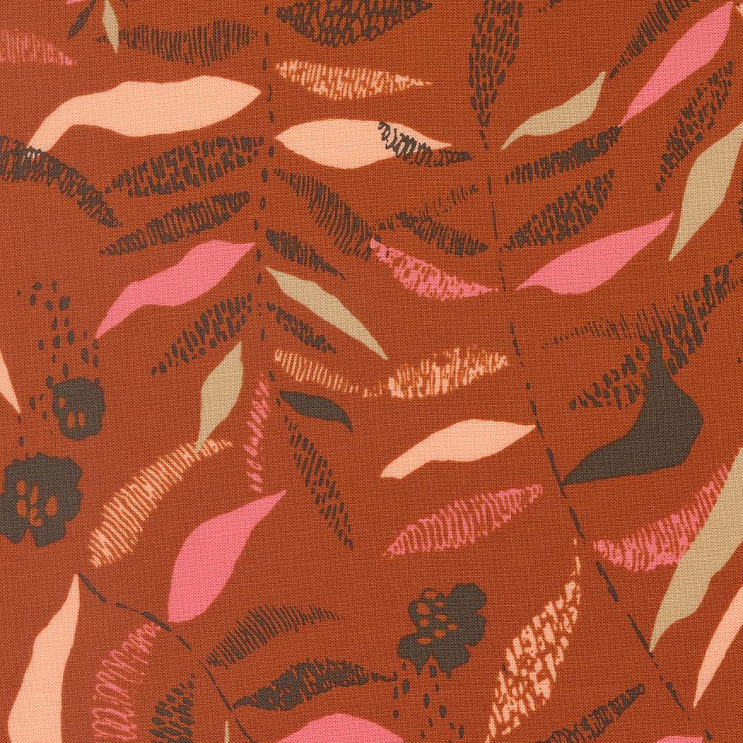 Boho Haven Textured Frond Blenders Leaves SPICE by Fancy That Design House for Moda 45643-14