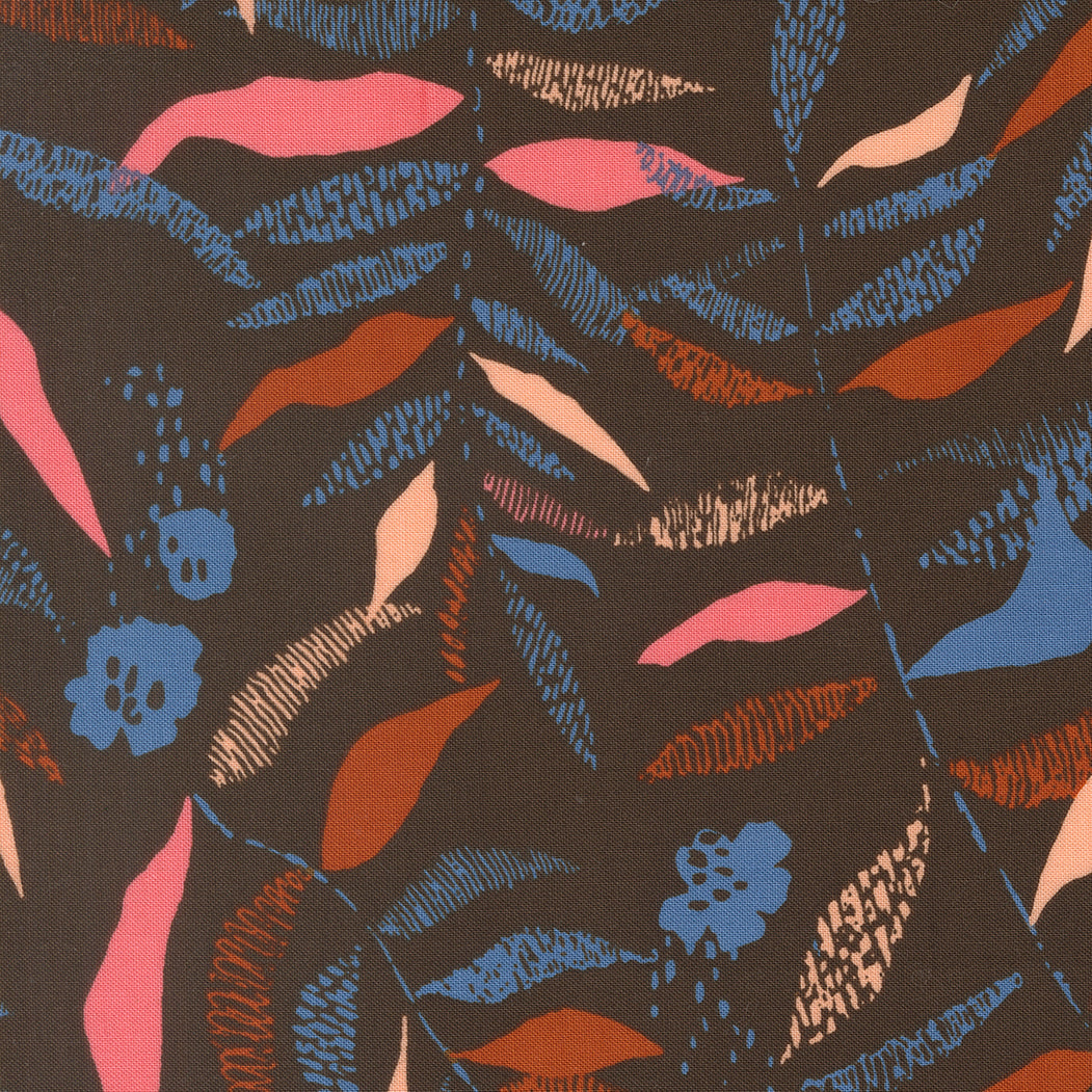 Boho Haven Textured Frond Blenders Leaves WALNUT by Fancy That Design House for Moda 45643-15
