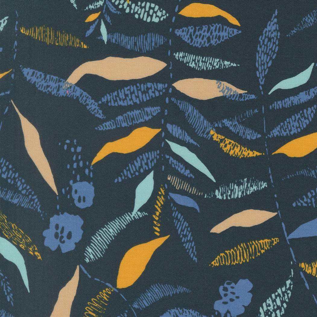 Boho Haven Textured Frond Blenders Leaves DEEP SEA by Fancy That Design House for Moda 45643-18