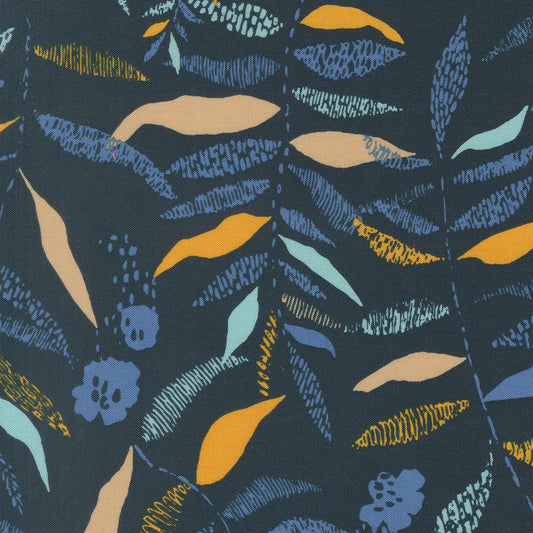 Boho Haven Textured Frond Blenders Leaves DEEP SEA by Fancy That Design House for Moda 45643-18