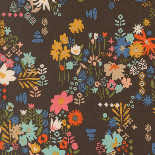 Boho Haven Busy Boho Florals WALNUT by Fancy That Design House for Moda 45644-15
