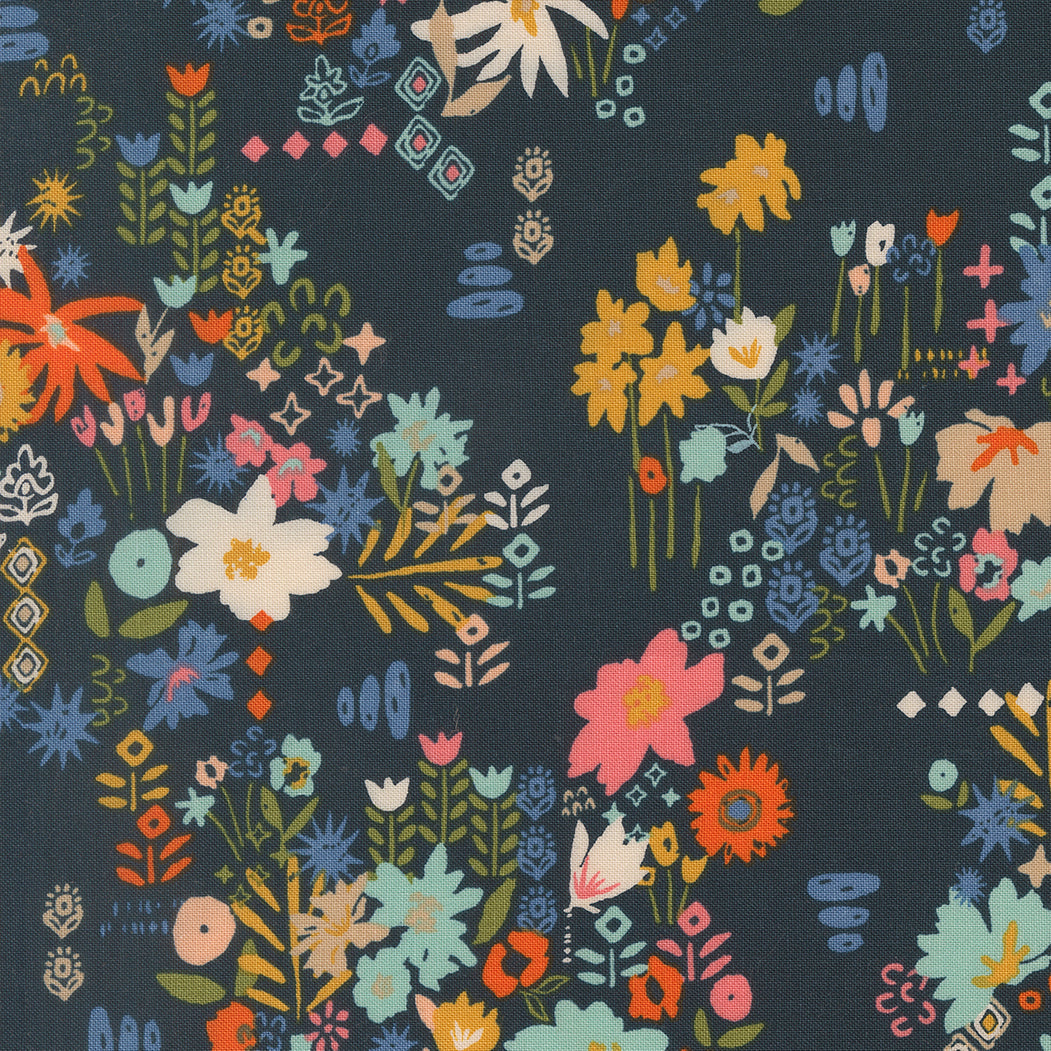 Boho Haven Busy Boho Florals DEEP SEA by Fancy That Design House for Moda 45644-18