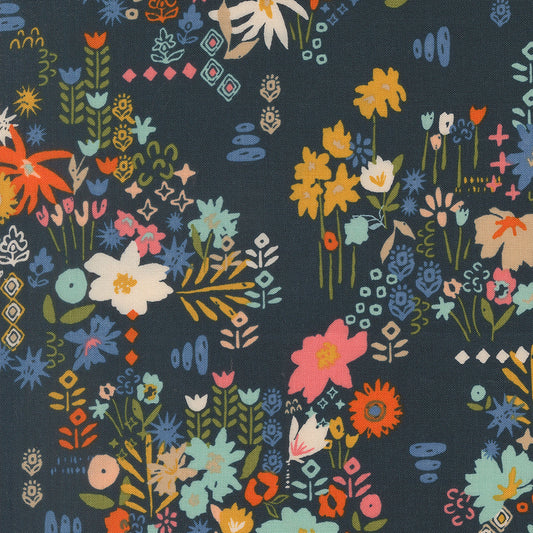 Boho Haven Busy Boho Florals DEEP SEA by Fancy That Design House for Moda 45644-18