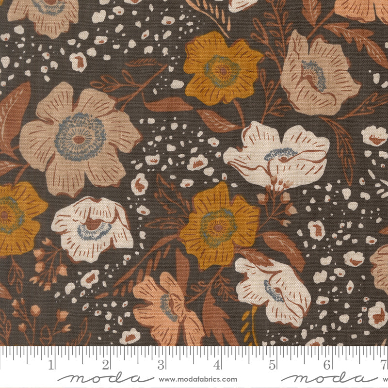 Wellspring Flora Flourish Florals Charcoal by Fancy That Design House for Moda Fabrics