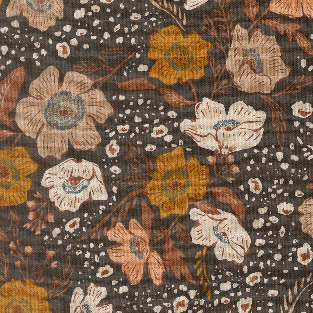 Wellspring Flora Flourish Florals Charcoal by Fancy That Design House for Moda Fabrics