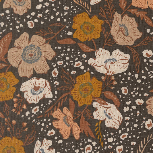 Wellspring Flora Flourish Florals Charcoal by Fancy That Design House for Moda Fabrics
