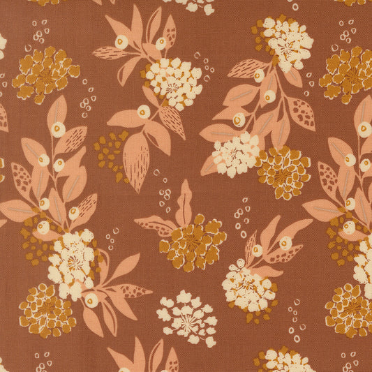 Wellspring Inflorescence Florals Dark Clay by Fancy That Design House for Moda Fabrics