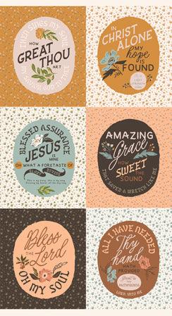 Wellspring Large Text Praise Blocks 24" x 44" Eggshell Panel by Fancy That Design House for Moda Fabrics