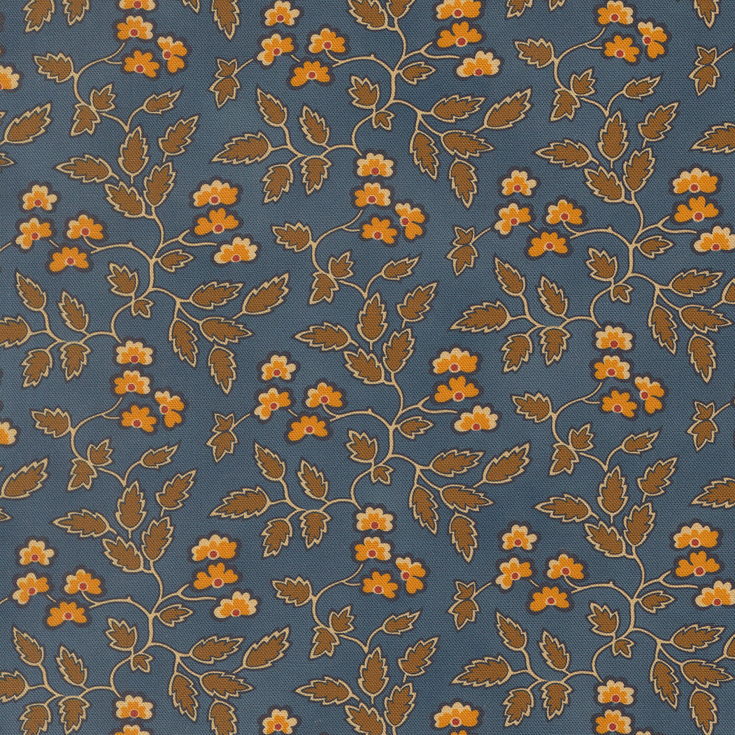 Pamelias Path Prairie Flowers Indigo by Betsy Chutchian for Moda