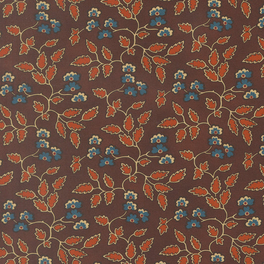 Pamelias Path Prairie Flowers Dark Chocolate by Betsy Chutchian for Moda