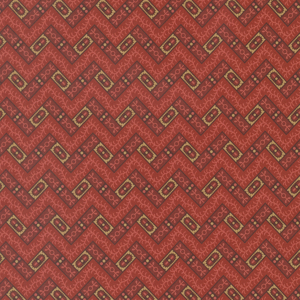 Pamelias Path Crooked Path Stripes Madder Red by Betsy Chutchian for Moda