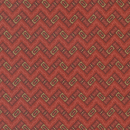 Pamelias Path Crooked Path Stripes Madder Red by Betsy Chutchian for Moda