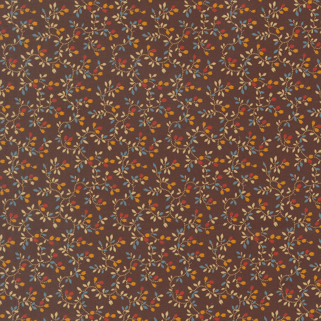 Pamelias Path Entwined Florals Vines Dark Chocolate by Betsy Chutchian for Moda