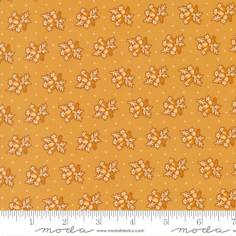 Pamelias Path Posey Florals Dots Cheddar scale