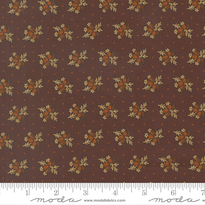 Pamelias Path Posey Florals Dots Dark Chocolate scale
