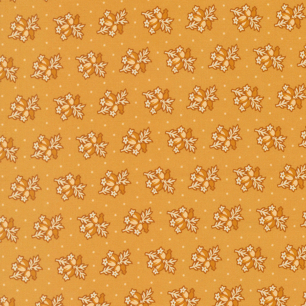 Pamelias Path Posey Florals Dots Cheddar by Betsy Chutchian for Moda