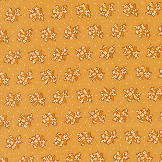 Pamelias Path Posey Florals Dots Cheddar by Betsy Chutchian for Moda