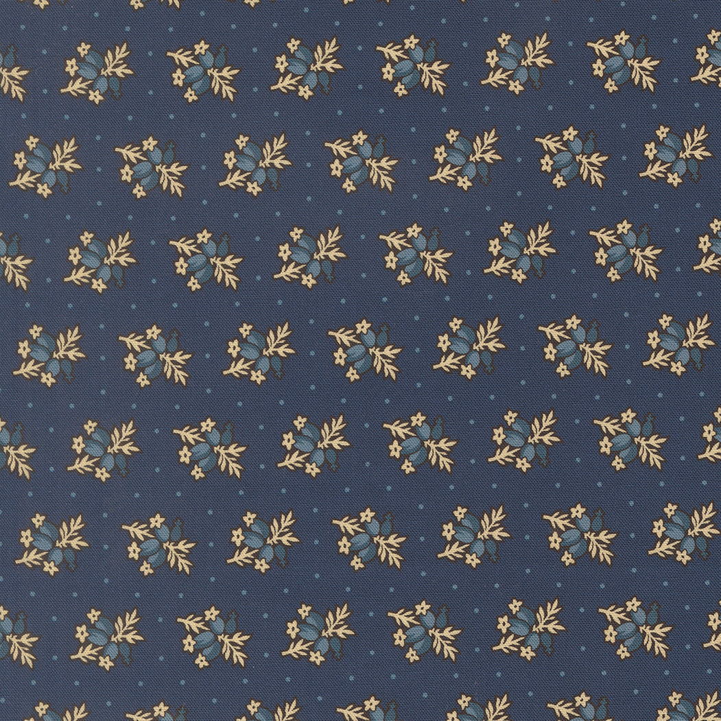 Pamelias Path Posey Florals Dots Indigo by Betsy Chutchian for Moda