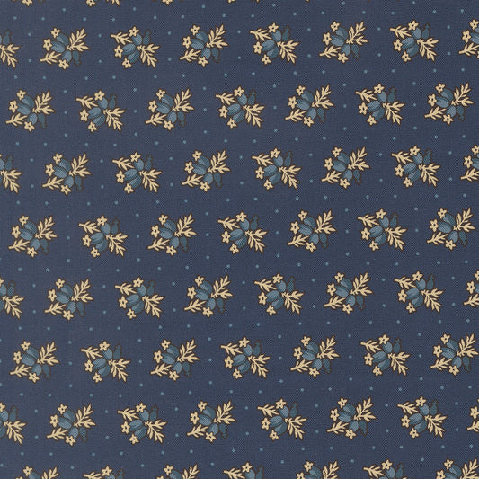 Pamelias Path Posey Florals Dots Indigo by Betsy Chutchian for Moda