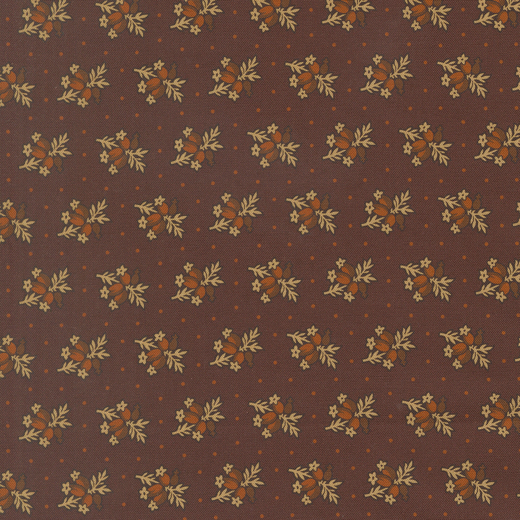 Pamelias Path Posey Florals Dots Dark Chocolate by Betsy Chutchian for Moda