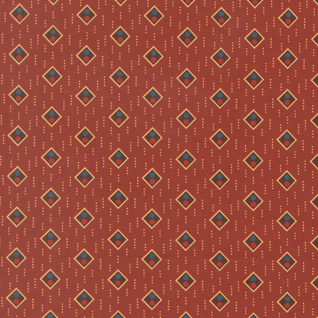 Pamelias Path Pan For Gold Blenders Stripe Madder Red by Betsy Chutchian for Moda