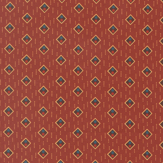 Pamelias Path Pan For Gold Blenders Stripe Madder Red by Betsy Chutchian for Moda