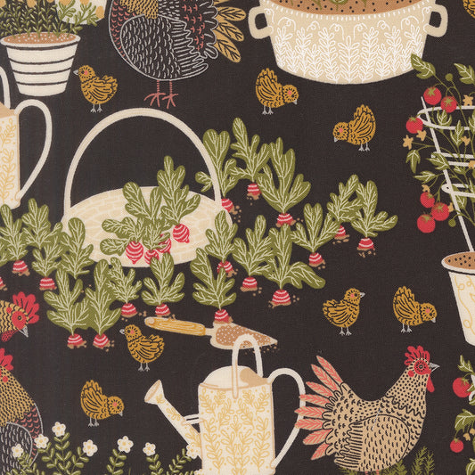 The Henhouse IRON Chicken Garden yardage