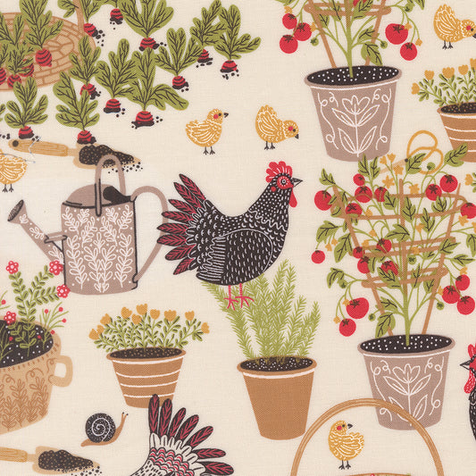 The Henhouse CLOUD Chicken Garden yardage