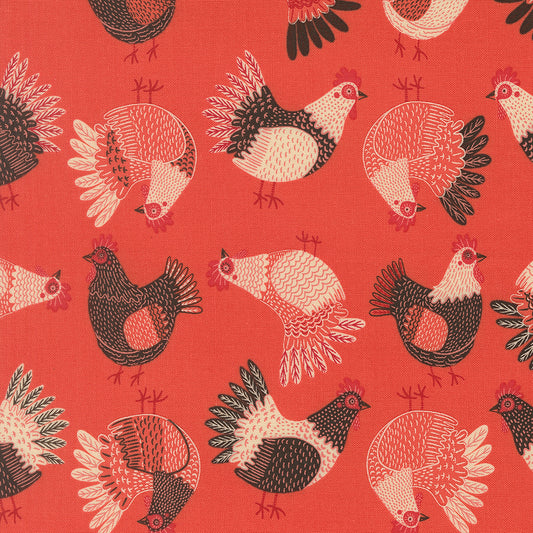 The Henhouse TOMATO Tossed Chickens yardage