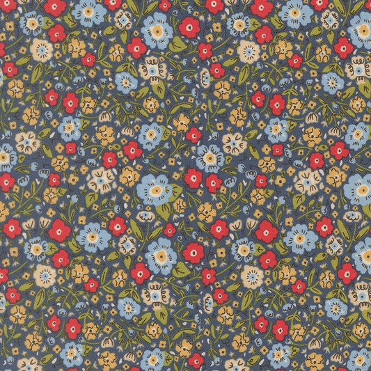 The Henhouse DENIM Calico Sm Floral yardage