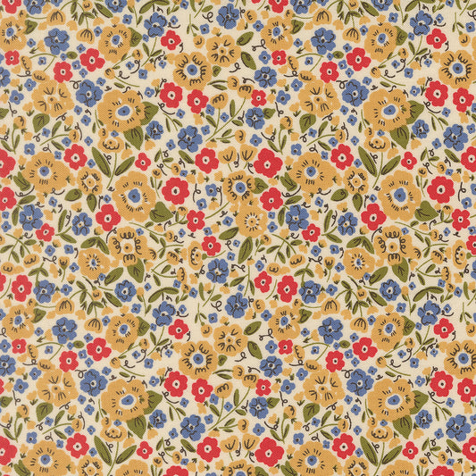 The Henhouse TOMATO Calico Sm Floral yardage