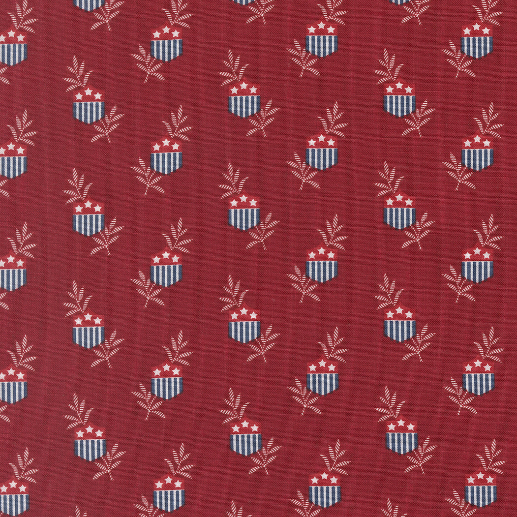 American Gatherings III Star Shield Crimson by Primitive Gatherings for Moda Fabrics 49320-13